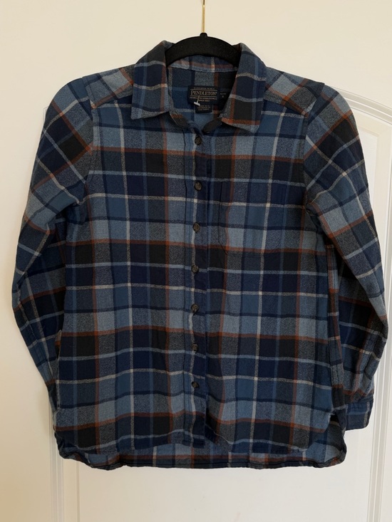 Pendleton Tops - Pendleton Wool Plaid Button Up Flannel Top Outdoors Cabin Retro